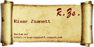 Rixer Zsanett névjegykártya